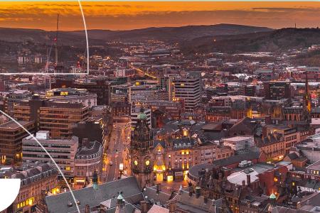 Arial view of Sheffield city centre