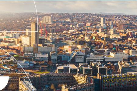 Arial view of Sheffield city centre